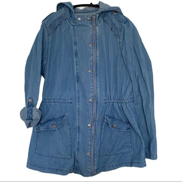 Forever 21 0X drawstring waist denim jacket EUC - Picture 1 of 7